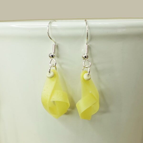 Yellow Curlicue Earrings
